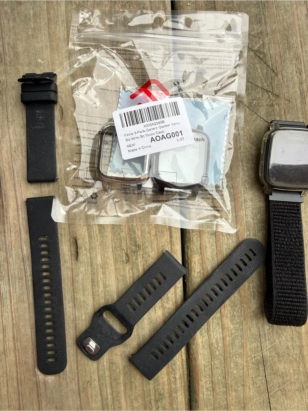 Garmin Venu SQ Black Smartwatch (3) Chargers (3) Screen Protectors 3 Bands Watch